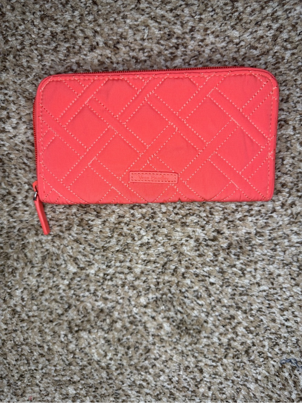 Vera Bradley Coral Quilted Zip-Around Wallet